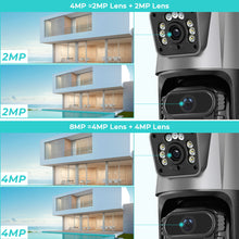 Load image into Gallery viewer, 8MP 4K Wifi Camera Dual Lens Security Protection Waterproof Security CCTV Video Surveillance Camera Light Alarm IP Camera