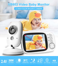 Load image into Gallery viewer, Video Baby Monitor 2.4G Mother Kids Two-way Audio Night Vision Video Surveillance Cameras With Temperature display Screen