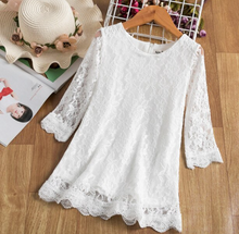 Load image into Gallery viewer, "Arna" Royal Gown Collection - White Lace Princess Dress For Girls