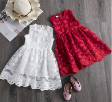 Load image into Gallery viewer, "Arna" Royal Gown Collection - White Lace Princess Dress For Girls