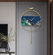 Load image into Gallery viewer, Luxury Clocks - Creativity Pure Copper Enamel Process Wall Clock Modern Design European Magpie Decorative Clocks Home Living Room Decoration