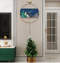 Load image into Gallery viewer, Luxury Clocks - Creativity Pure Copper Enamel Process Wall Clock Modern Design European Magpie Decorative Clocks Home Living Room Decoration