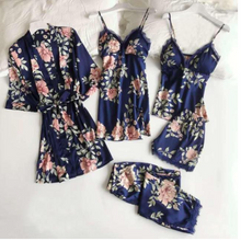 Load image into Gallery viewer, "Arna" Collection - Quality Lace 5 Piece Satin Sleepwear