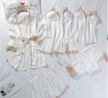 Load image into Gallery viewer, "Arna" Collection - Quality Lace 5 Piece Satin Sleepwear