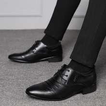 Load image into Gallery viewer, British Slip On Split Leather Pointed Toe Shoes Business Wedding Formal Shoes - Many Colours & Sizes