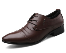 Load image into Gallery viewer, British Slip On Split Leather Pointed Toe Shoes Business Wedding Formal Shoes - Many Colours & Sizes