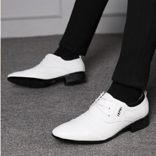 Load image into Gallery viewer, British Slip On Split Leather Pointed Toe Shoes Business Wedding Formal Shoes - Many Colours & Sizes