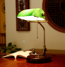Load image into Gallery viewer, Arna Royal Collection - Classical Vintage Banker Lamp E27 Table Lamp Glass Lampshade Desk Lights 90V-240V