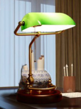 Load image into Gallery viewer, Arna Royal Collection - Classical Vintage Banker Lamp E27 Table Lamp Glass Lampshade Desk Lights 90V-240V