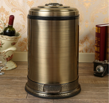 Load image into Gallery viewer, "Arna Royal Vintage Collection" Luxury Pedal Golden Range 10L Trash Rubbish Bin