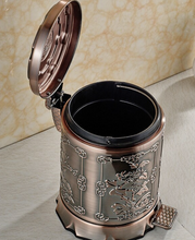 Load image into Gallery viewer, "Arna Royal Vintage Collection" European Luxury Bronze Stainless Steel Trash Rubbish Bin