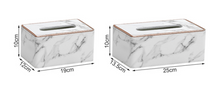 Load image into Gallery viewer, "Arna Lisa" Collection - Leather Tissue Box - Unique Stunning Marble Design