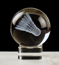 Load image into Gallery viewer, Sports Crystal Glass Badminton Ball - Souvenirs Gift Office Home