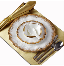 Load image into Gallery viewer, "Arna Lisa" Royal Collection - Luxury 60 Piece Ceramic Dinnerware for 6 - Silver/White, Gold/White