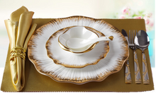 Load image into Gallery viewer, "Arna Lisa" Royal Collection - Luxury 60 Piece Ceramic Dinnerware for 6 - Silver/White, Gold/White