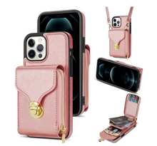 Load image into Gallery viewer, Zipper Purse/Wallet Cards Lanyard Case For iPhone 14 13 12 11 Pro X XS Max XR 8 7 Plus SE 2022 Crossbody