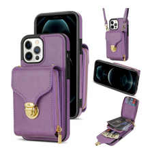 Load image into Gallery viewer, Zipper Purse/Wallet Cards Lanyard Case For iPhone 14 13 12 11 Pro X XS Max XR 8 7 Plus SE 2022 Crossbody