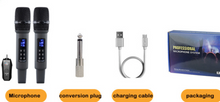 Load image into Gallery viewer, UHF Wireless Handheld Dynamic Karaoke Microphone Bluetooth Receiver Professional