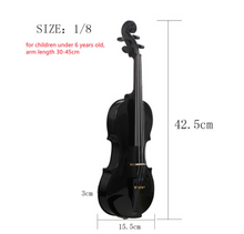 Load image into Gallery viewer, 4/4 3/4 1/2 1/8 Acoustic Violin - Natural / Black Fiddle with Case + Bow + Rosin