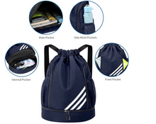 Load image into Gallery viewer, Sports Gym Swimming Backpack Drawstring Bag Beach - Waterproof.