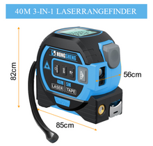 Load image into Gallery viewer, 3 In 1 Laser Tape Measure rangefinder Infrared High-Precision Electronic Ruler 40 or 60m