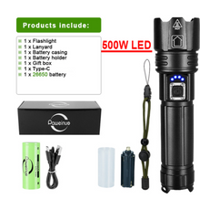 Load image into Gallery viewer, Powerful LED Flashlight 500W Recharageable