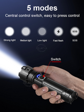 Load image into Gallery viewer, Powerful LED Flashlight 500W Recharageable