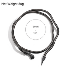 Load image into Gallery viewer, Multilayer Metal Alloy Gold Black Bendy Snake Necklace Bracelet Chunky