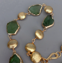 Load image into Gallery viewer, Natural 20x27mm Green Fluorite Rough Raw Brushed Coin Bead Necklace Gemstone