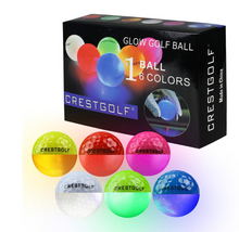 Load image into Gallery viewer, 6 Glow in The Dark Golf Balls Multi-Colour Luminous - Boxed
