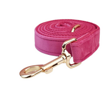 Load image into Gallery viewer, Luxury Pet Leash Engraved Name ID Tag + Collar + Bow/Flower - Free Engraving Personalise + Harness + Poop Bag (all Sizes)