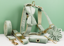 Load image into Gallery viewer, Luxury Pet Leash Engraved Name ID Tag + Collar + Flower/Bow Tie - Free Engraving Personalise + Harness + Poop Bag (all Sizes)