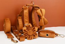 Load image into Gallery viewer, Luxury Pet Leash Engraved Name ID Tag + Collar + Flower/Bow Tie - Free Engraving Personalise + Harness + Poop Bag (all Sizes)