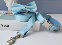 Load image into Gallery viewer, Luxury Pet Leash Engraved Name ID Tag + Collar + Bow - Free Engraving Personalise (all Sizes)