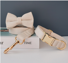 Load image into Gallery viewer, Luxury Pet Leash Engraved Name ID Tag + Collar + Bow - Free Engraving Personalise (all Sizes)