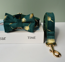 Load image into Gallery viewer, Luxury Pet Leash Engraved Name ID Tag + Collar + Bow - Free Engraving Personalise (all Sizes)