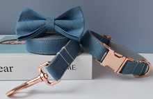 Load image into Gallery viewer, Luxury Pet Leash Engraved Name ID Tag + Collar + Bow - Free Engraving Personalise (all Sizes) + Many Styles/Colours