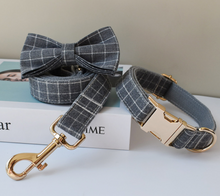 Load image into Gallery viewer, Luxury Pet Leash Engraved Name ID Tag + Collar + Bow - Free Engraving Personalise (all Sizes) + Many Styles/Colours