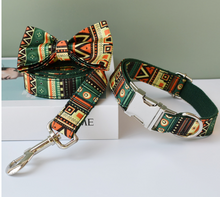 Load image into Gallery viewer, Luxury Pet Leash Engraved Name ID Tag + Collar + Bow - Free Engraving Personalise (all Sizes) + Many Styles/Colours