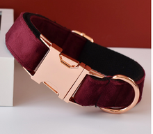 Load image into Gallery viewer, Luxury Pet Leash Engraved Name ID Tag + Collar + Bow - Free Engraving Personalise (all Sizes)