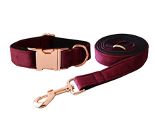 Load image into Gallery viewer, Luxury Pet Leash Engraved Name ID Tag + Collar + Bow - Free Engraving Personalise (all Sizes)