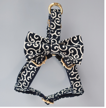 Load image into Gallery viewer, Luxury Pet Leash Engraved Name ID Tag + Harness + Bow Tie - Free Engraving Personalise (all Sizes) Many Styles