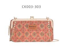 Load image into Gallery viewer, "Arna Lisa" Collection - Designer Vintage Dutch Woodgrain Classic Wallet Purse Phone Bag + Chain