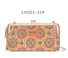 Load image into Gallery viewer, "Arna Lisa" Collection - Designer Vintage Dutch Woodgrain Classic Wallet Purse Phone Bag + Chain