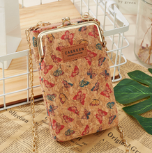 Load image into Gallery viewer, "Arna Lisa" Collection - Designer Vintage Dutch Woodgrain Shoulder Purse Phone Bag + Chain