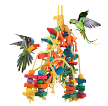 Load image into Gallery viewer, Bird Chew Toys Natural Wood Interactive