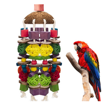 Load image into Gallery viewer, Bird Chew Toys Natural Wood Interactive