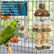 Load image into Gallery viewer, Bird Chew Toys Natural Wood Interactive