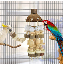 Load image into Gallery viewer, Bird Chew Toys Natural Wood Interactive