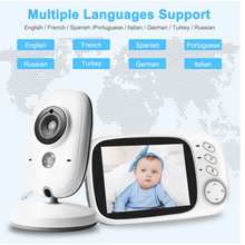 Load image into Gallery viewer, Video Baby Monitor 2.4G Mother Kids Two-way Audio Night Vision Video Surveillance Cameras With Temperature display Screen